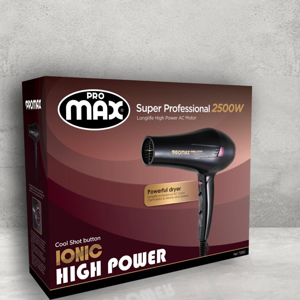 سشوار حرفه ای پرومکس مدل 7250با توان 2500 وات