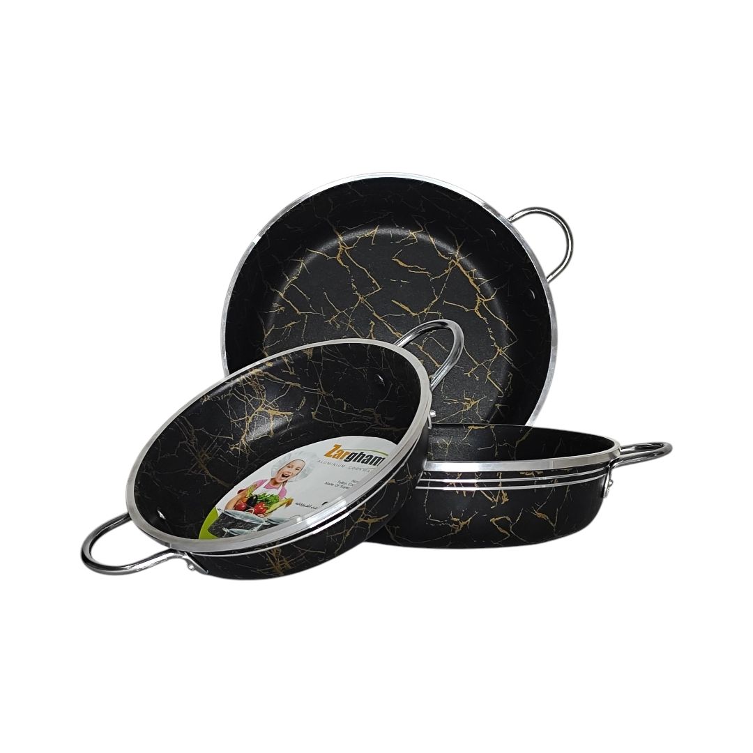 سه تابه ضرغام دودسته فلزی کف ماربل